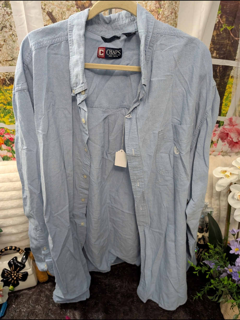 Chaps Men's Light Blue Button-Down Shirt